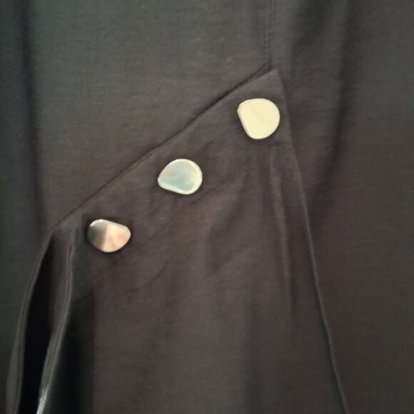 Tibi Asymmetrical Sleeveless 3 Snap Shift Dress Black Sz O Contemporary Artsy - Picture 7 of 10